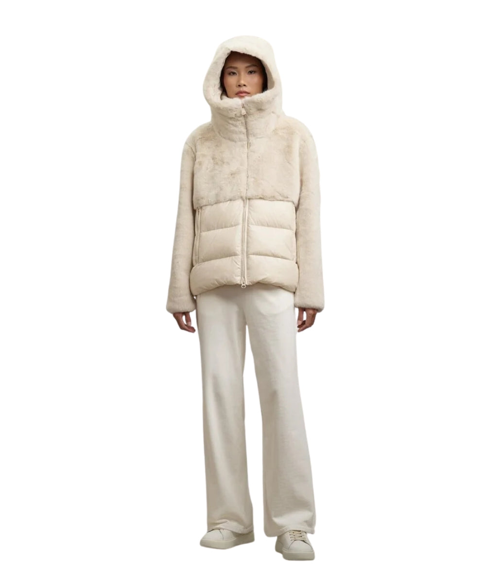 Blauer Giubbotto con Cappuccio in Eco Pelliccia Fanevil 25WBLDC02178 Grigio