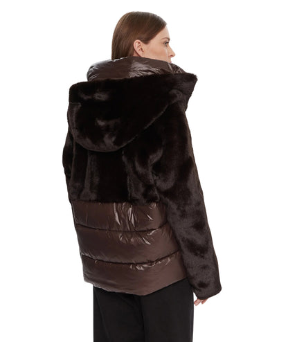 Blauer Giubbotto con Cappuccio in Eco Pelliccia Fanevil 25WBLDC02178 Marrone