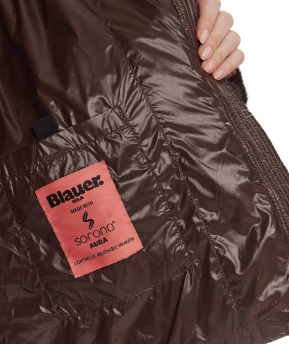 Blauer Giubbotto con Cappuccio in Eco Pelliccia Fanevil 25WBLDC02178 Marrone