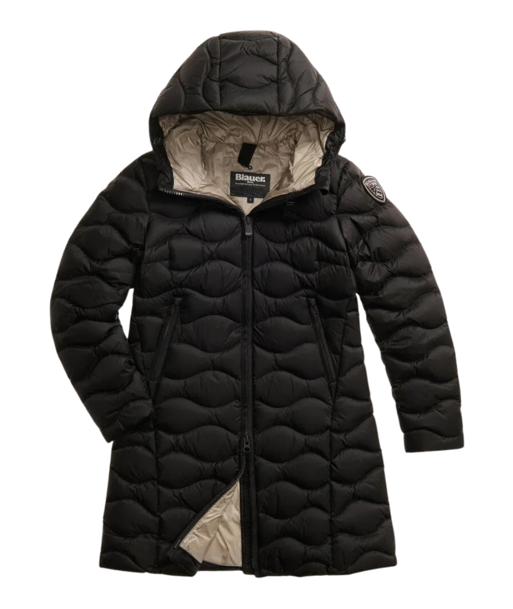 Blauer Piumino Lungo a Onde Lyne 25WBLDK03495 Nero