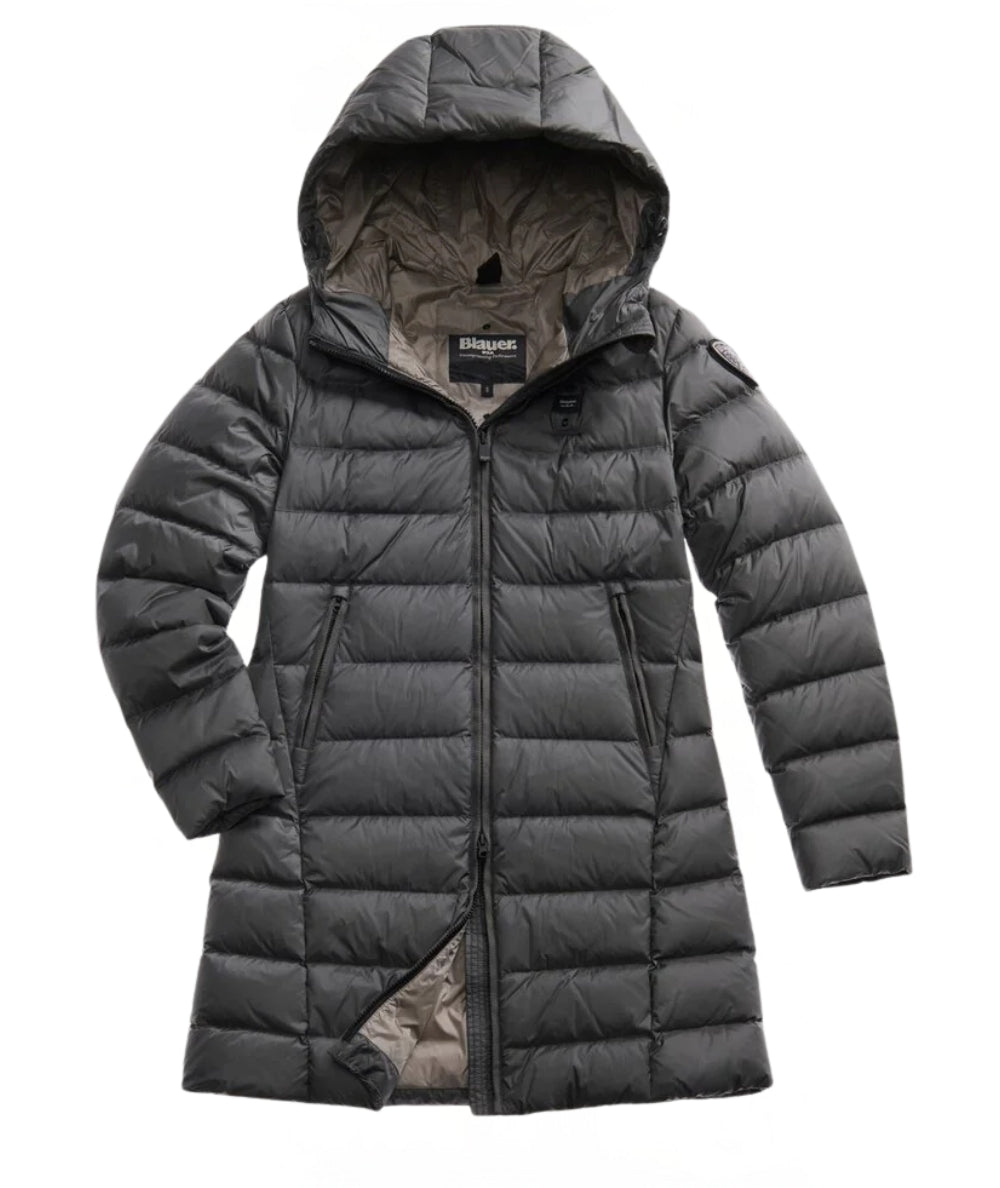 Blauer Piumino Lungo con Cappuccio Agnes 25WBLDK03102 Grigio Antracite