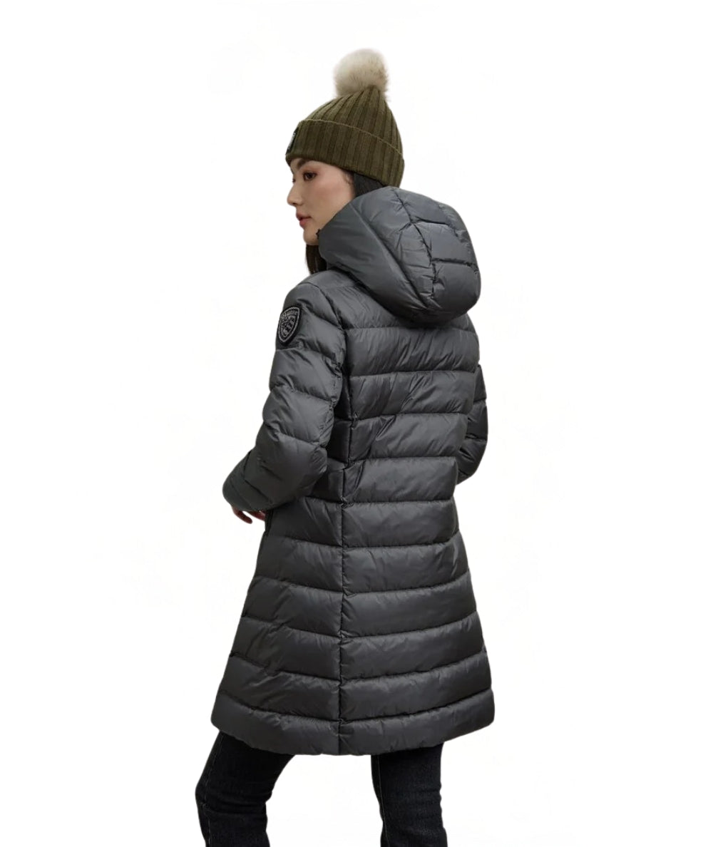 Blauer Piumino Lungo con Cappuccio Agnes 25WBLDK03102 Grigio Antracite