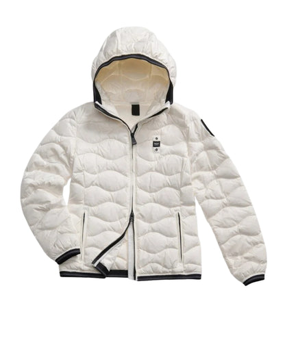 Blauer Piumino ad Onde con Cappuccio Camelia 25WBLDC03095 Bianco