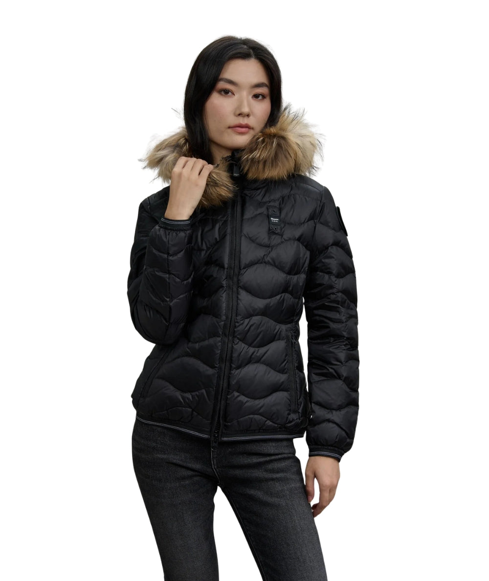 Blauer Piumino con Cappuccio in Pelliccia Aldie 25WBLDC03096 Nero