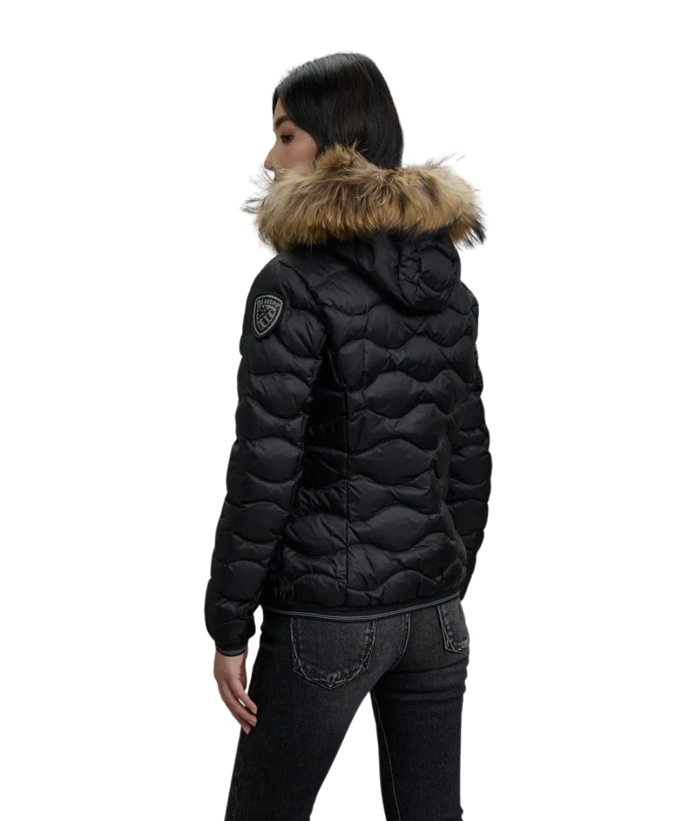 Blauer Piumino con Cappuccio in Pelliccia Aldie 25WBLDC03096 Nero