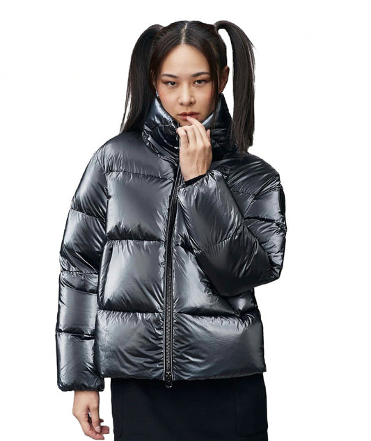 Blauer Piumino in Nylon Metallizzato Paula 24WBLDC03252 Grigio Argento