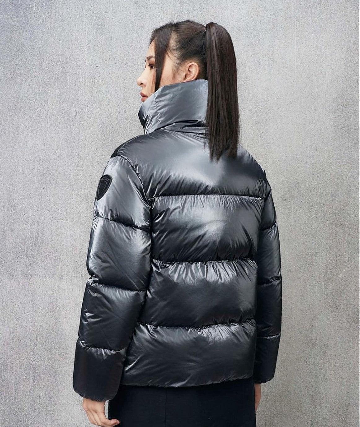 Blauer Piumino in Nylon Metallizzato Paula 24WBLDC03252 Grigio Argento