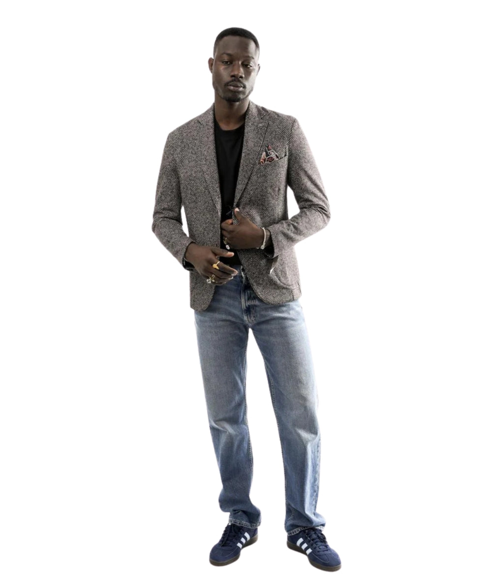 Bob Giacca Monopetto in Fantasia LIGHT193 Blu Marrone