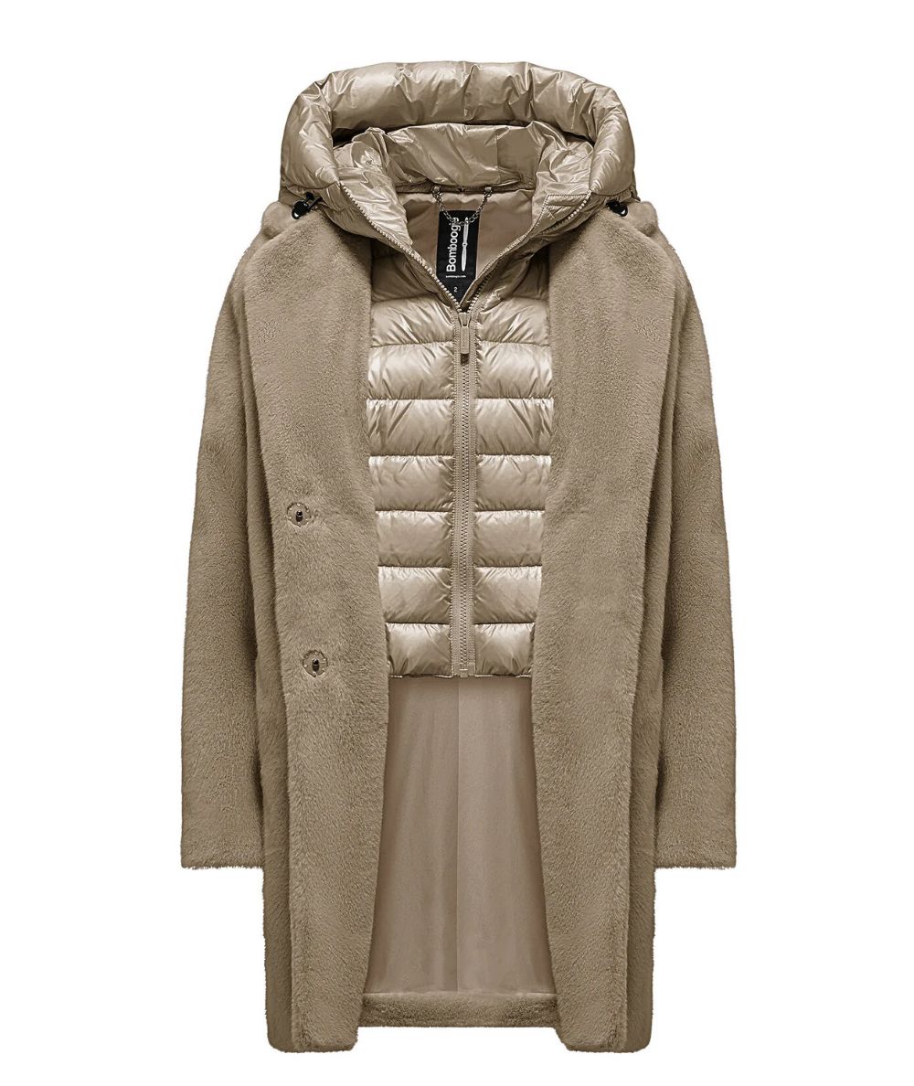 Bomboogie Cappotto Lungo Odessa Effetto Pelliccia CW6570-SFB5 Beige