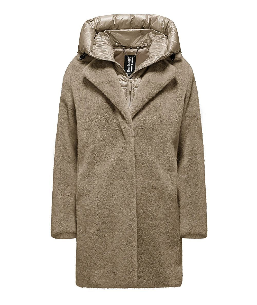 Bomboogie Cappotto Lungo Odessa Effetto Pelliccia CW6570-SFB5 Beige