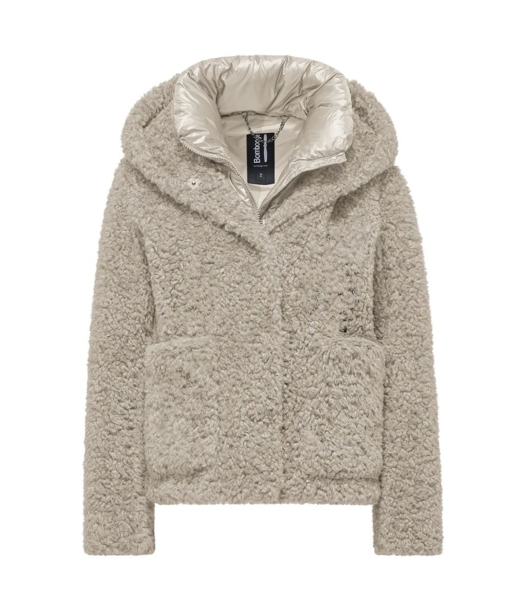 Bomboogie Cappotto Corto Effetto Sherpa St. Moritz GW9191 SFC6 Beige