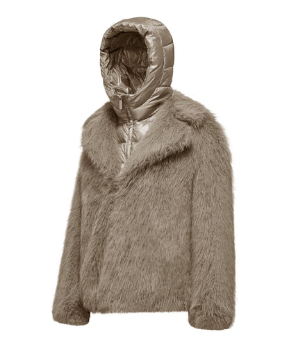 Bomboogie Cappotto Corto in Faux Fur GW9148-FRL5 Taupe