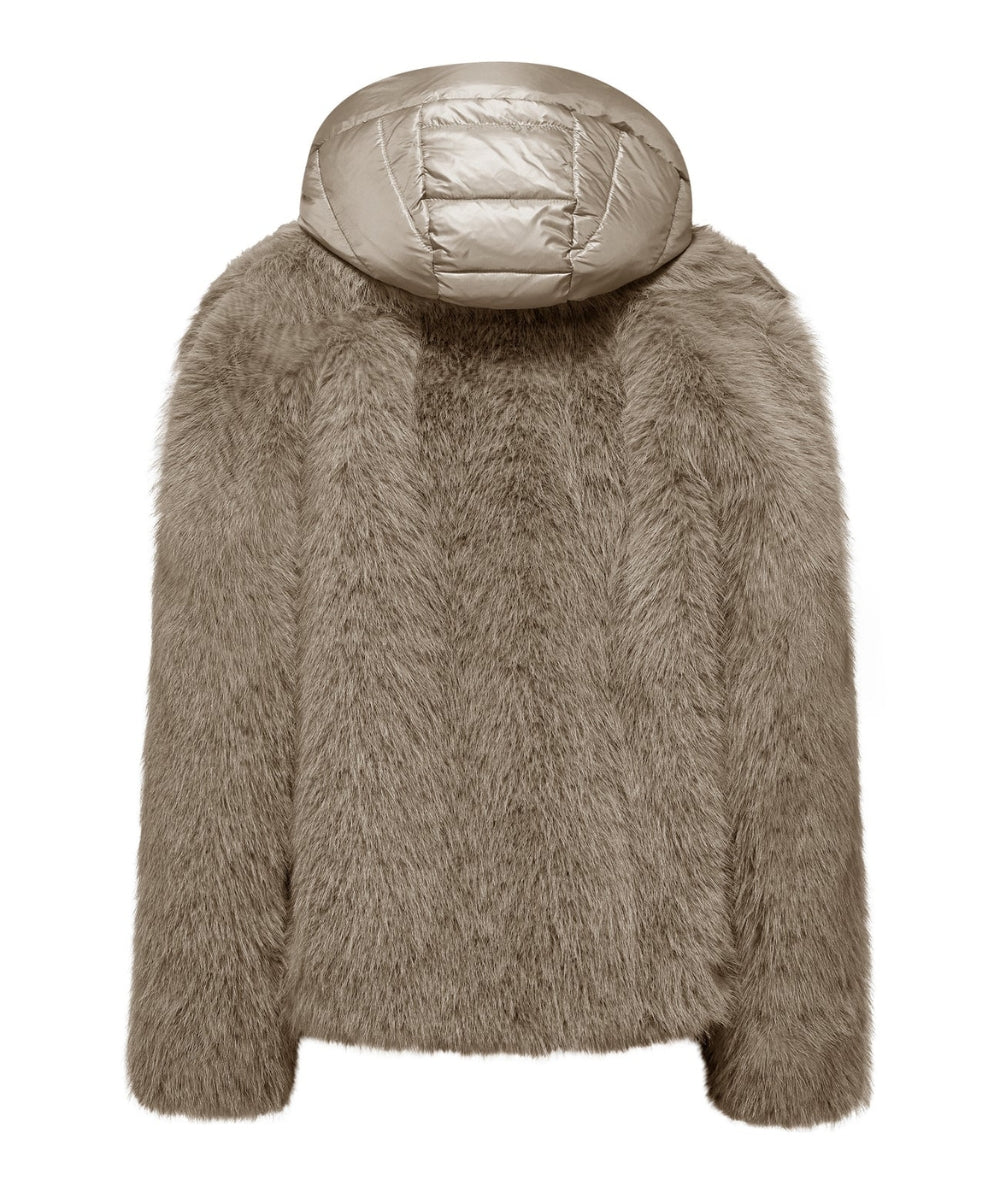Bomboogie Cappotto Corto in Faux Fur GW9148-FRL5 Taupe