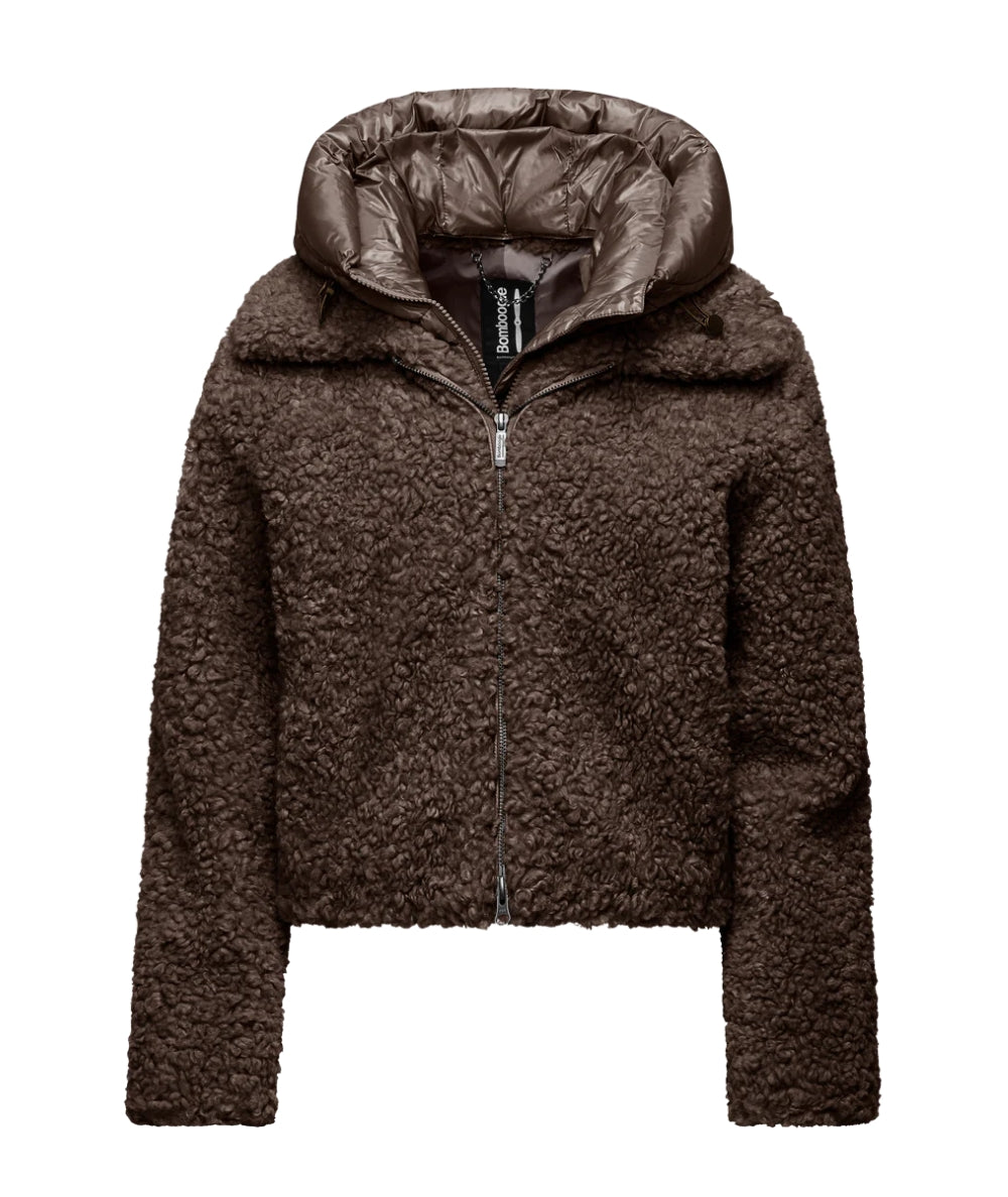 Bomboogie Cappotto Corto in Faux Sherpa JW8196-SFC5 Marrone
