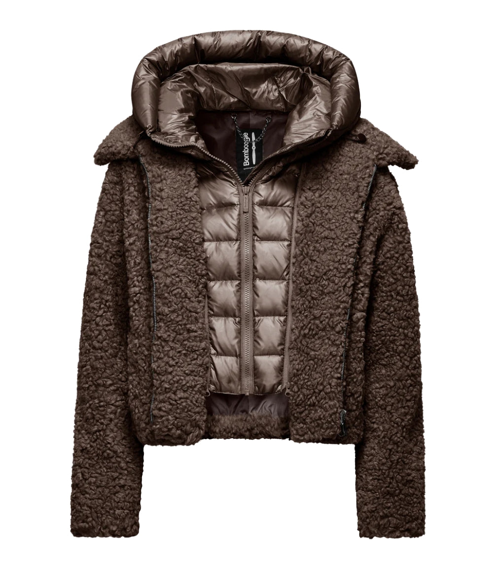 Bomboogie Cappotto Corto in Faux Sherpa JW8196-SFC5 Marrone