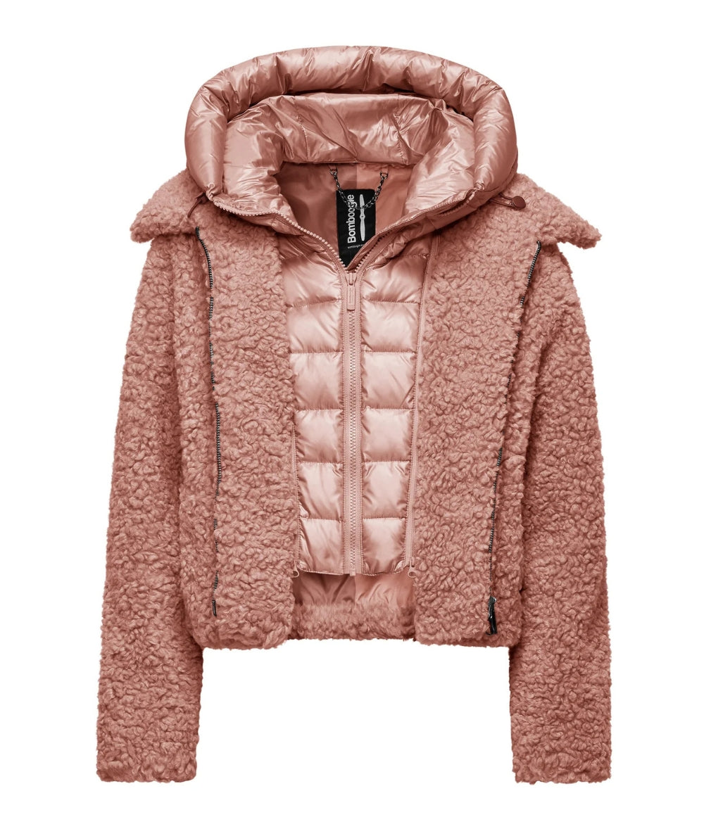 Bomboogie Cappotto Corto in Faux Sherpa JW8196-SFC5 Rosa