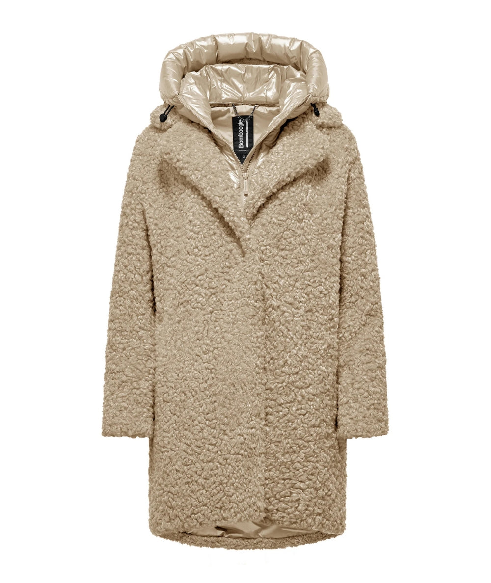Bomboogie Cappotto Lungo Effetto Sherpa  CW6570-SFC5 Beige