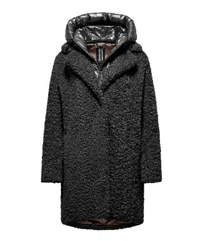 Bomboogie Cappotto Lungo Effetto Sherpa CW6570-SFC5 Nero