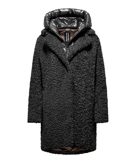 Bomboogie Cappotto Lungo Effetto Sherpa CW6570-SFC5 Nero