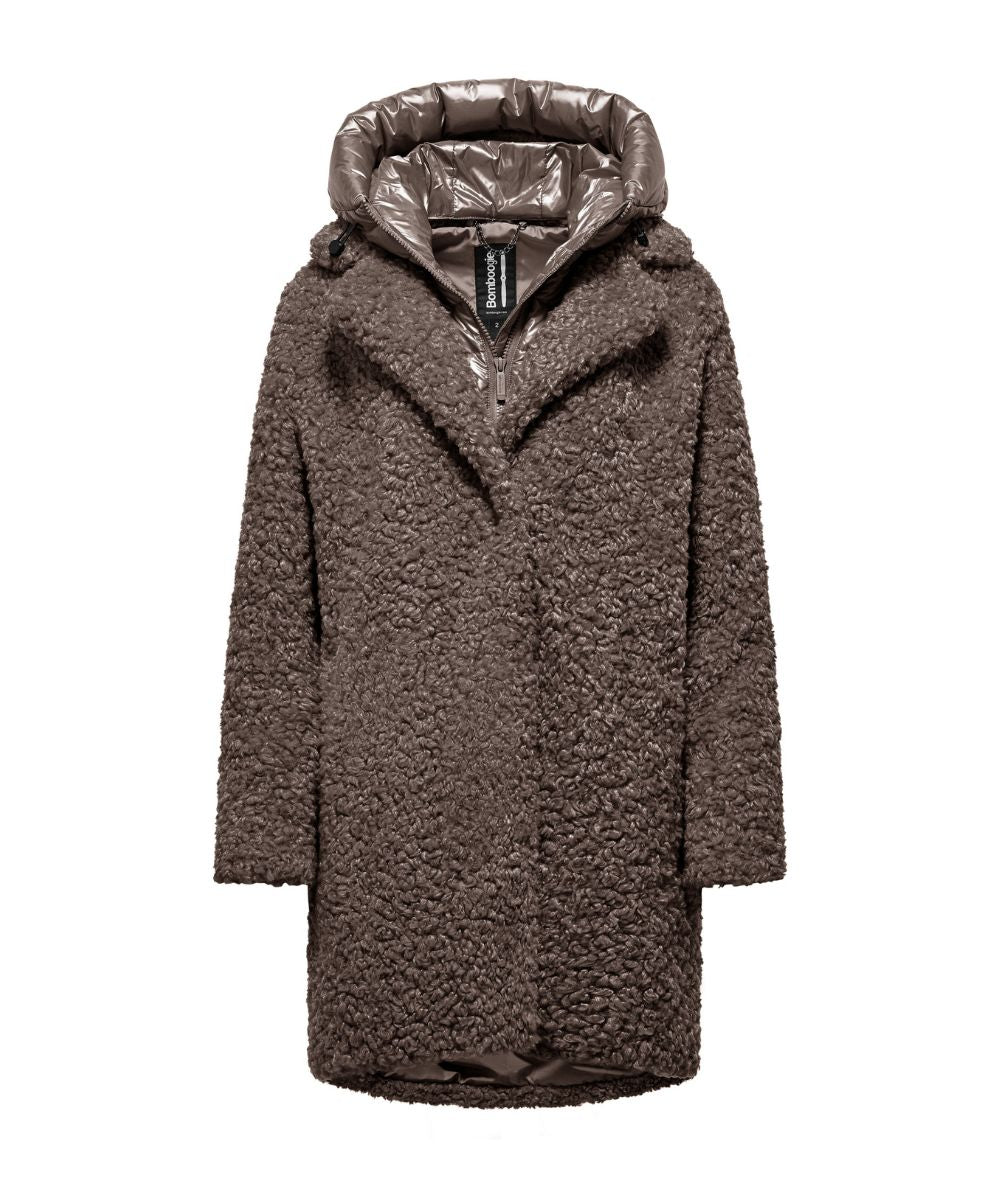 Bomboogie Cappotto Lungo Effetto Sherpa Odessa CW6570 SFC6 Marrone