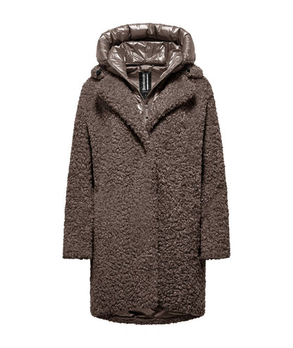 Bomboogie Cappotto Lungo Effetto Sherpa Odessa CW6570 SFC6 Marrone