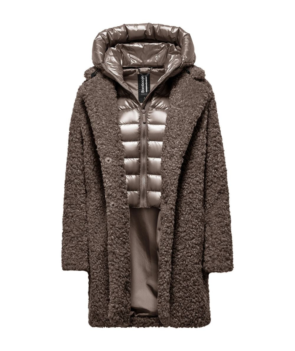 Bomboogie Cappotto Lungo Effetto Sherpa Odessa CW6570 SFC6 Marrone