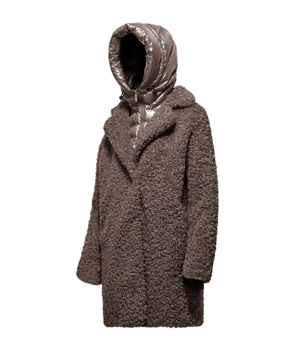 Bomboogie Cappotto Lungo Effetto Sherpa Odessa CW6570 SFC6 Marrone