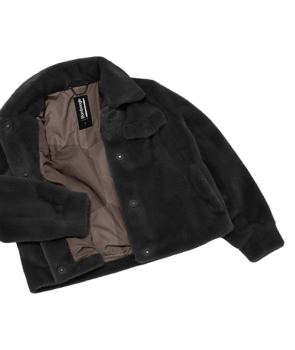 Bomboogie Giacca Corta in Ecopelliccia JW8683-FSB5 Nero