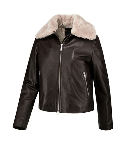 Bomboogie Giacca Corta in Vera Pelle JWLASS LARX Marrone 