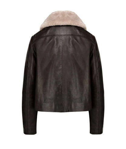Bomboogie Giacca Corta in Vera Pelle JWLASS LARX Marrone 