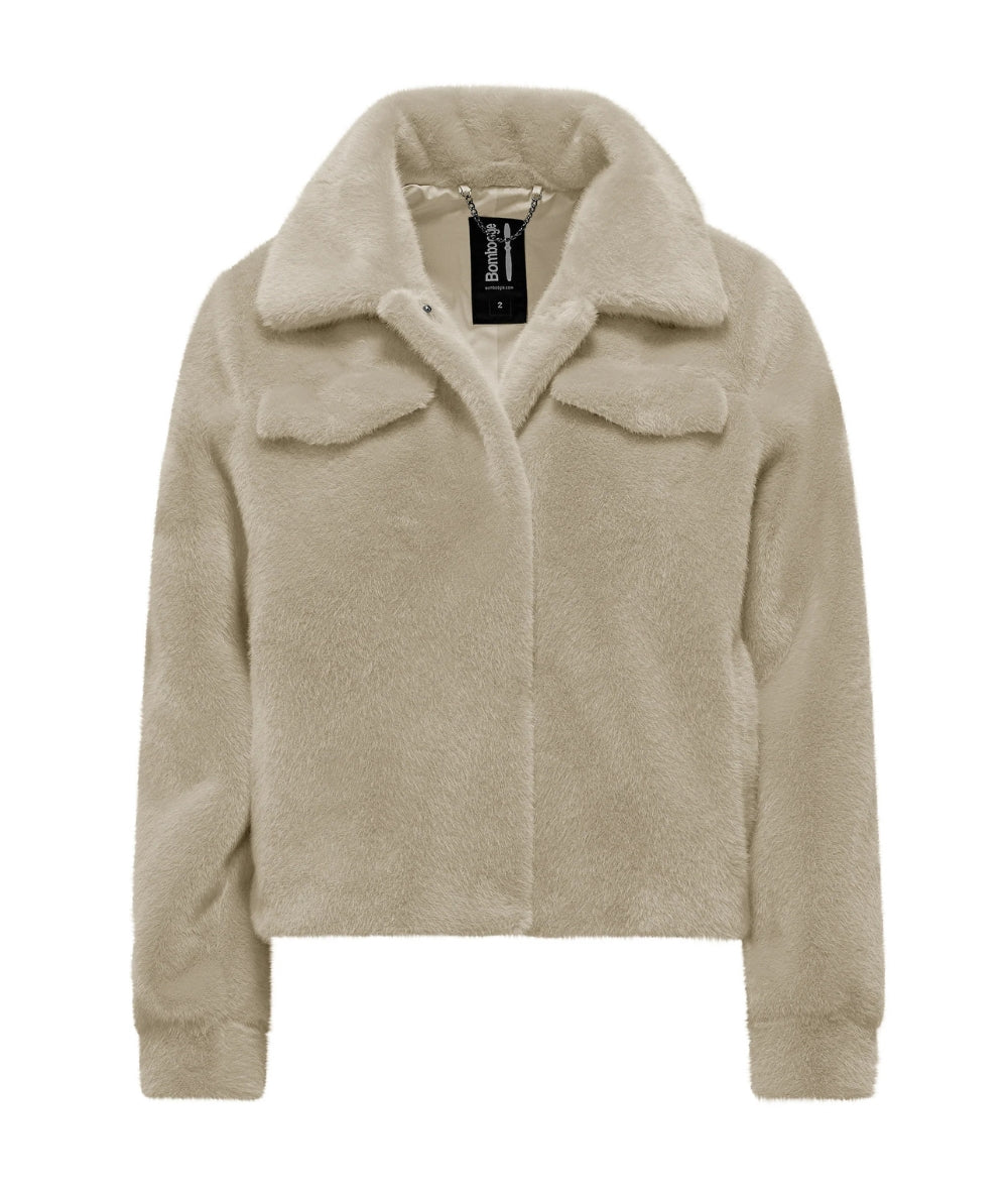 Bomboogie Giacca in Eco Pelliccia JW8683-FSB5 Beige