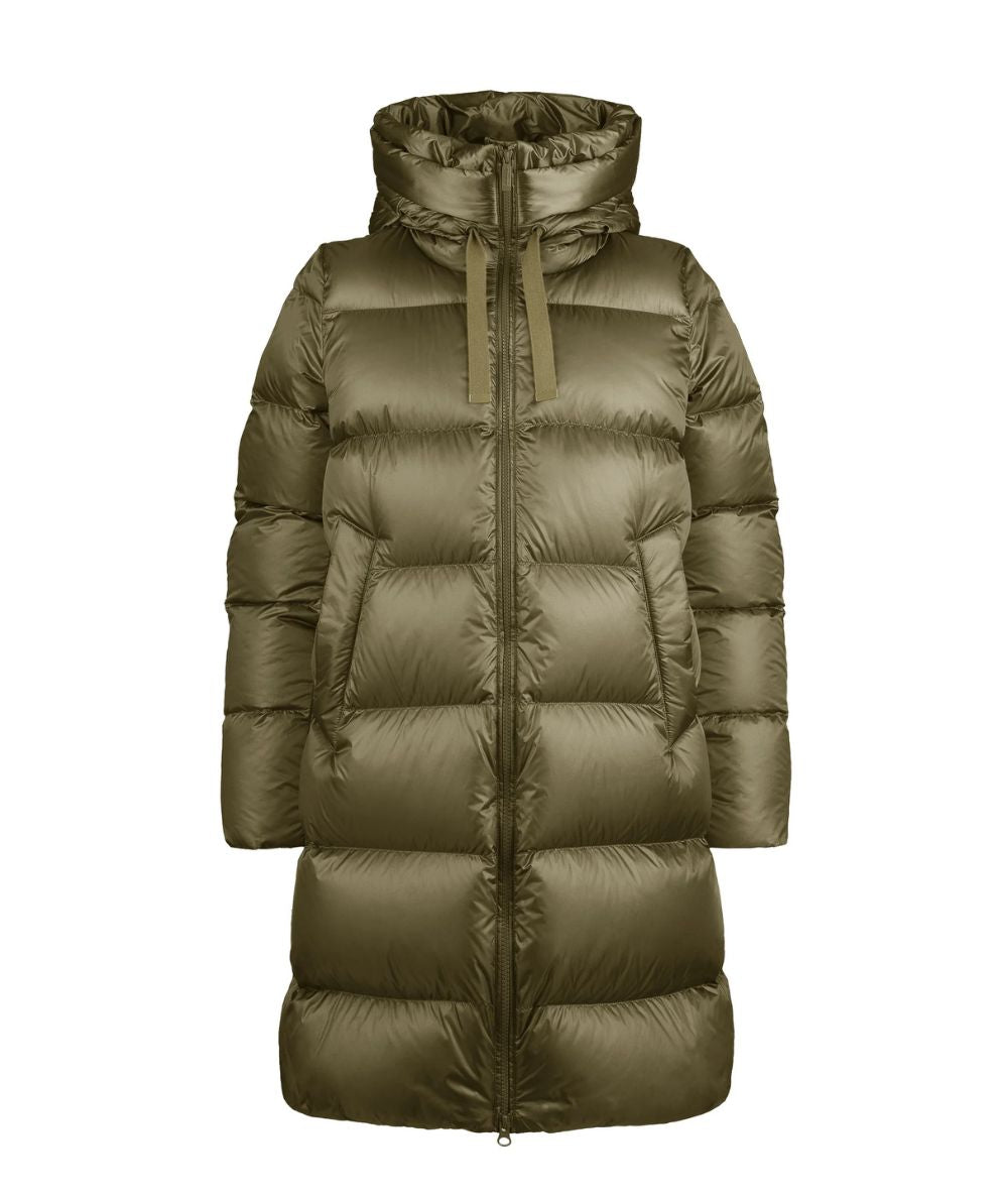 Bomboogie Piumino Lungo con Cappuccio Geneva CW6630 DLC6 Verde Militare