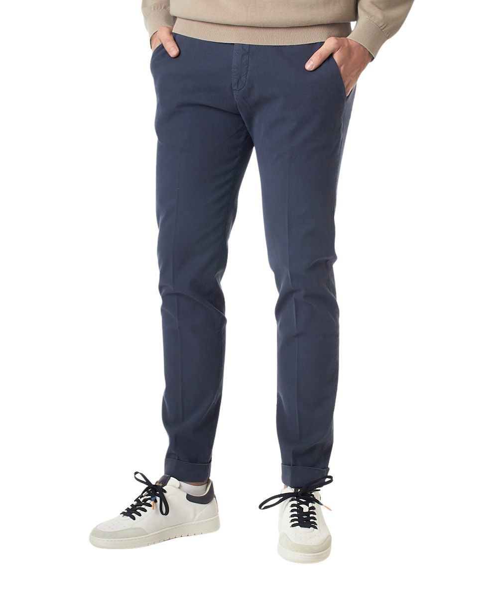 Briglia Pantaloni Chino in Cotone Operato BG03 325045 00091 Blu Oltremare