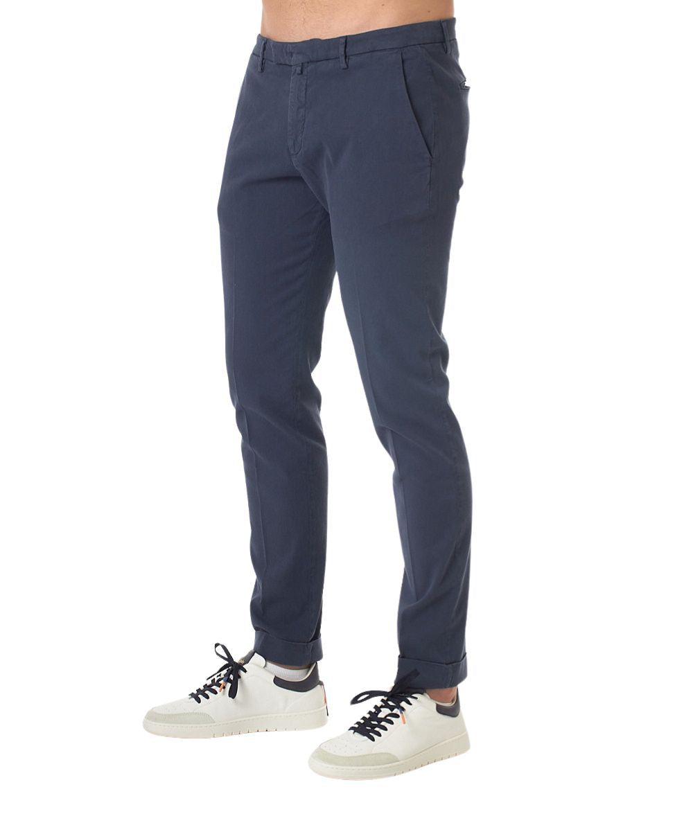 Briglia Pantaloni Chino in Cotone Operato BG03 325045 00091 Blu Oltremare