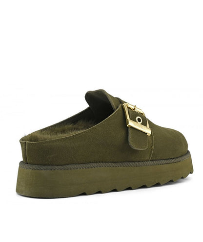 COLORS OF CALIFORNIA Sabot Platform in Suede HC.STORMY64 Verde Militare