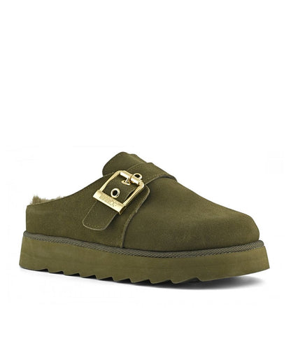 COLORS OF CALIFORNIA Sabot Platform in Suede HC.STORMY64 Verde Militare