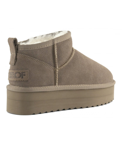 Colors of California Stivale Platform in Suede e Montone HC.SHEARPLA2 Grigio Taupe