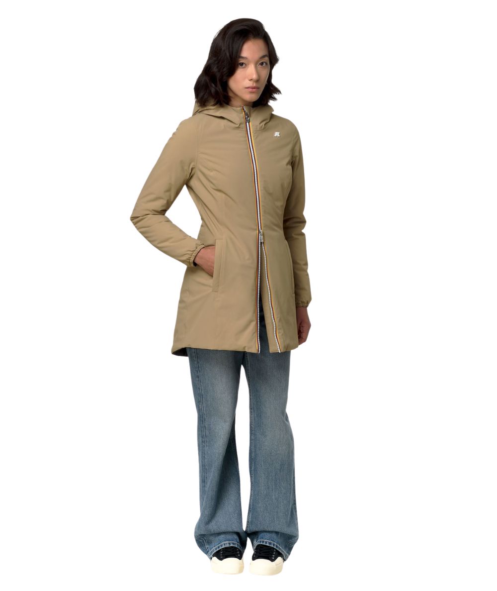 K-Way Piumino Reversibile Mid Denise St Warm Double K6128UW Nero Beige