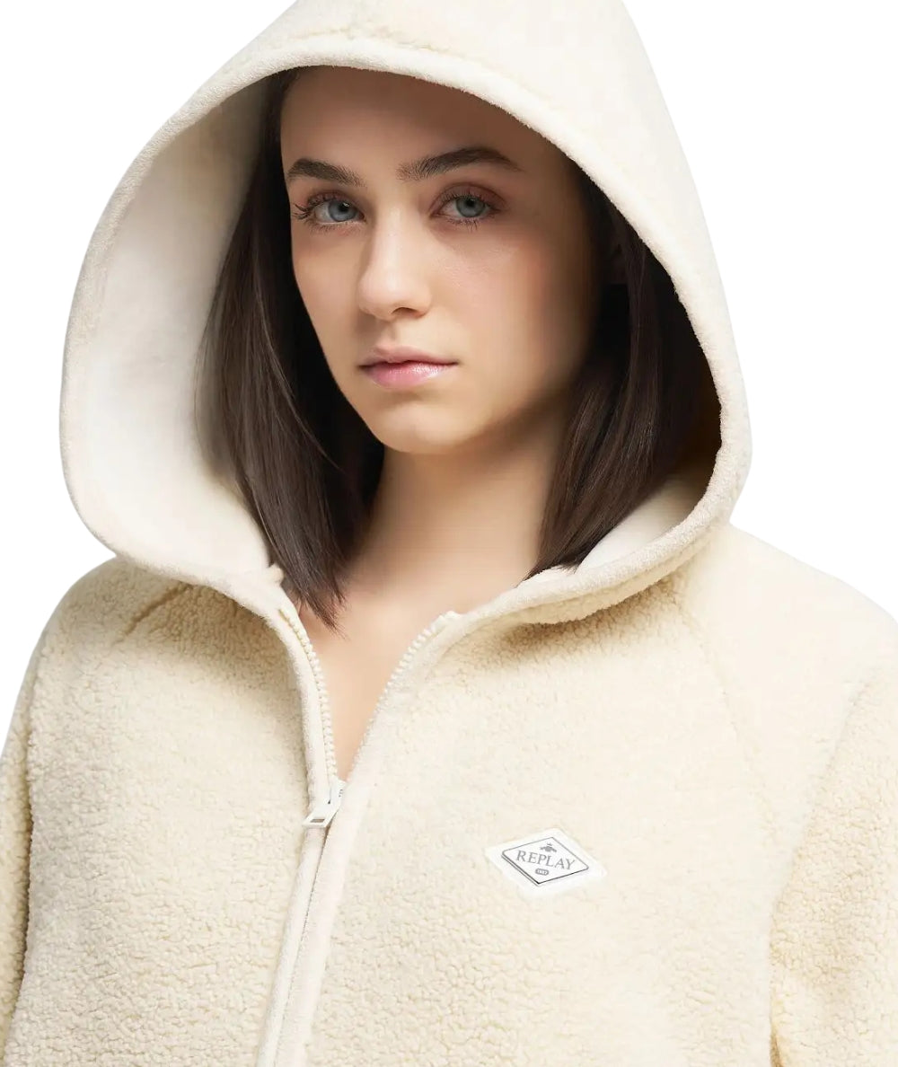 Replay Faux Shearling Jacket W7922.000.85285 White