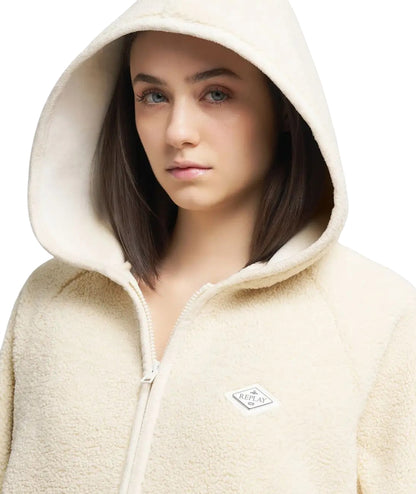 Replay Faux Shearling Jacket W7922.000.85285 White