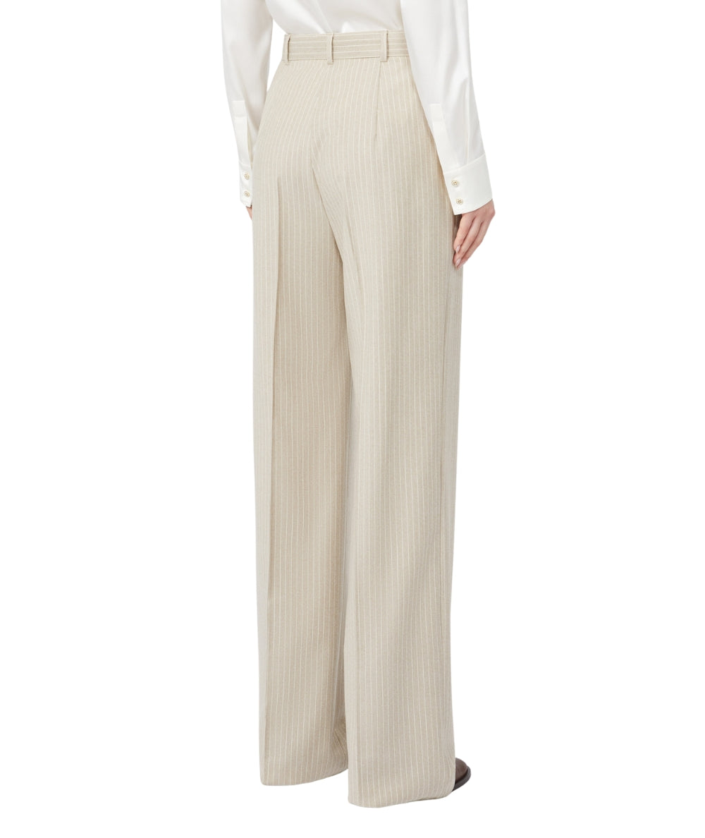 Max Mara Studio Pantalone in Lana Stretch MEDIUM Beige