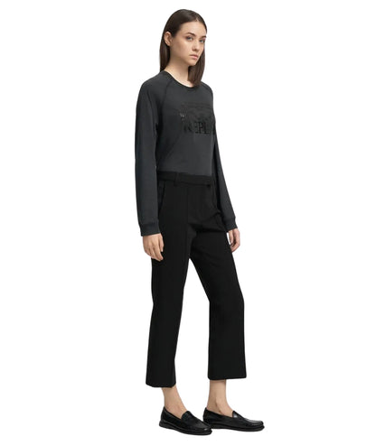 Replay Cropped Trousers W8170.000.85363 Black