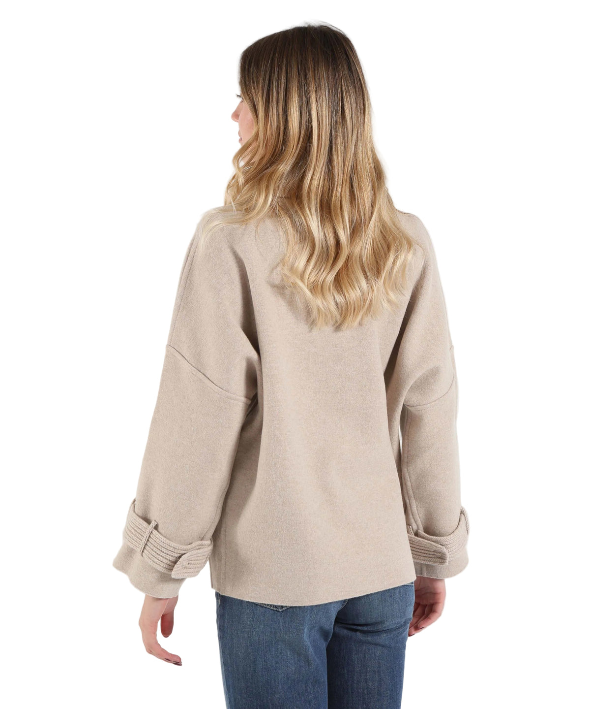 D-Exterior Cappa in Misto Lana e Seta 63120 Beige Tortora