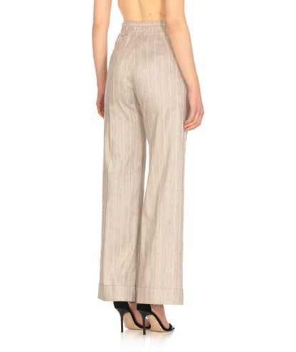 D.EXTERIOR Pantalone Lurex con Risvolto 60772 Beige