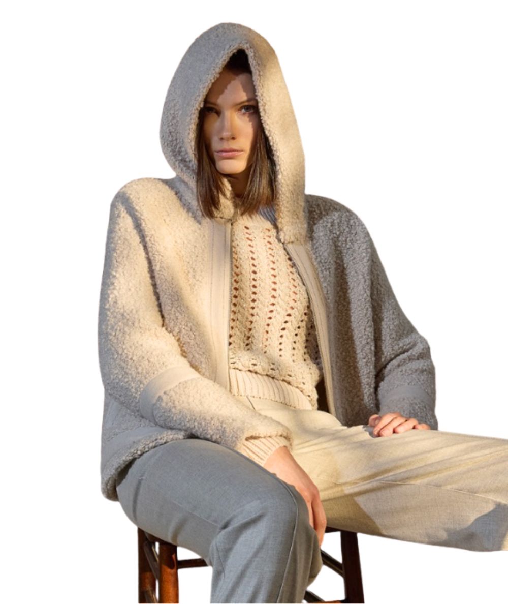 D.Exterior Maglione a Rombi e Paillettes 61281 Beige