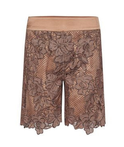 D.Exterior Bermuda in Pizzo Macrame 60848 Beige Scuro