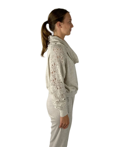 D.Exterior Maglia in Pizzo con Collone 61261 Beige