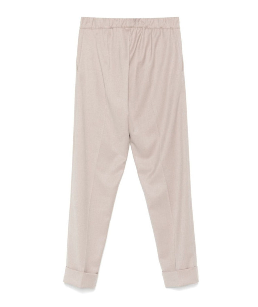 D.Exterior Pantalone in Flanella con Risv 61756 Beige