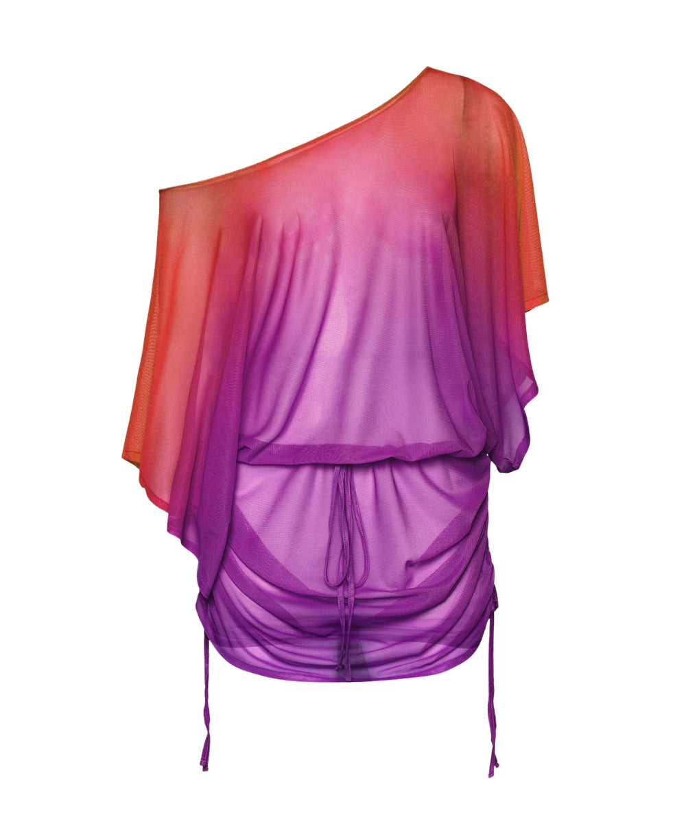F**K Abito Corto con Effetto Degradè FK26-SW1857X81 Viola Arancio