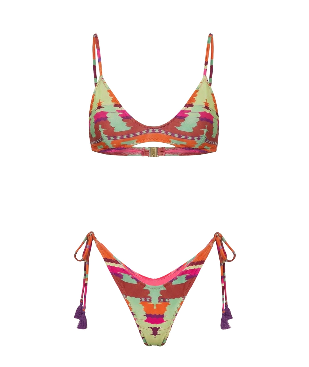 F**K Bikini Top Fisso e Slip in Fantasia FK26-SW0281X14 Multicolore